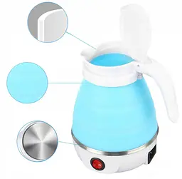 Дорожній чайник силіконовий складний дисковий 0,6л 600Вт 220В Travel Folding Elecreic Kettle YS-2008 - мініатюра 2