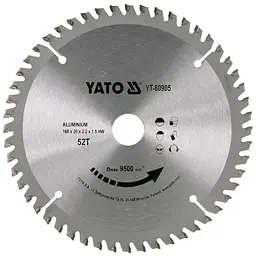 Диск пиляльний по алюмінію YATO Ø=160/20 мм (YT-60905)
