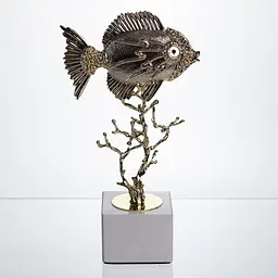 Декоративна фігурка Yiwu Gold Fish 16x8x30 см металева статуетка золотої рибки колекційна для дому декор на камін HP-7-18 - мініатюра 8