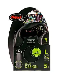 Повідець-рулетка Flexi Black Design L для собак середніх і великих порід стрічка 5 м до 50 кг - мініатюра 2