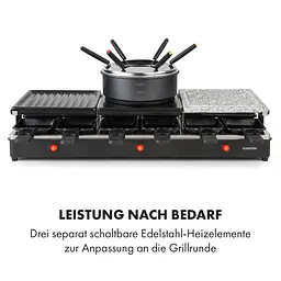 Гриль раклет з фондю Klarstein Fonduelette XL 3в1 12 осіб 1650W (10035220) - мініатюра 5