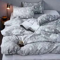 Постільна білизна полуторна з мокрої бавовни з простирадлом на резинці Mallory Home Print 2 21134150х210 см