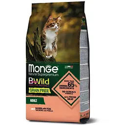 Сухий корм MONGE BWILD CAT Беззерновий для дорослих кішок з лососем 10 кг