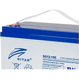 Акумулятор Ritar GEL 12V/100Ah/1200Wh [DG12-100] [125676] - мініатюра 2