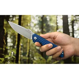 Ніж складаний туристичний Ruike P123-ME, (9.2 см) 14C28N / мікарта синій - мініатюра 14