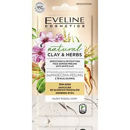 Разглаживающая bio маска-пилинг с детокс-эффектом Белая глина Eveline Natural Clay&Herbs, 8 мл (D8CHMBG)