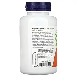 Натуральна добавка NOW Dandelion Root 500 mg, 100 вегакапсул - мініатюра 3