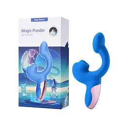 Смарт-вібратор Magic Motion Ponder Blue, подвійна стимуляція, віброяйце+язичок для клітора - мініатюра 6
