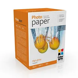 Фотопапір ColorWay глянсовий 180г/м2 10х15см 500 арк. (PG1805004R)