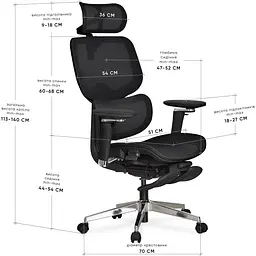 Крісло Mealux D2 Air Plus Black ( HF-D2 Plus M/B) - мініатюра 3