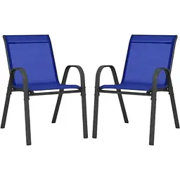 Комплект садових стільців Costway Patio з підлокітниками синій