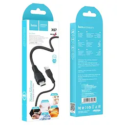 Кабель Hoco X67 Pisces Cable USB to MicroUSB 2,4A 1m black - мініатюра 2