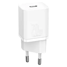 Мережевий зарядний пристрій Baseus Super Silicone PD Charger 20W (CCSUP-B02) White [66724] - мініатюра 1