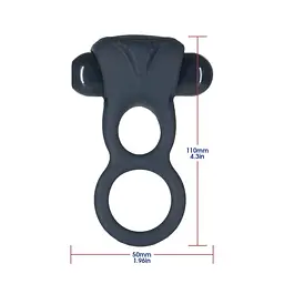 Подвійне віброкільце з пультом Lux Active Triad Vibrating Dual Cock Ring, 11х2.7 см (синій) - мініатюра 2