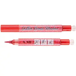 Маркер акварельний Santi Glitter Brush пензель 01 романтичний червоний 3 шт. (390750)