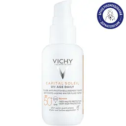 Сонцезахисний невагомий флюїд Vichy Capital Soleil проти ознак фотостаріння шкіри обличчя з універсальним тонуючим пігментом SPF 50+ 40 мл (MB452100) - мініатюра 2