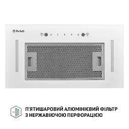 Витяжка повновбудована Perfelli BIS 58844 WH 1200 LED - мініатюра 5