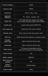 Геймпад AJAZZ GP100-А Bluetooth 1000mAh PC,Switch,Android IOS - мініатюра 6
