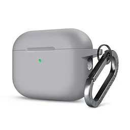 Силіконовий чохол для навушників Apple AirPods Pro 2 2022, Hang Case, сірий, ультратонкий захисний кейс товщиною 2 мм, захист від подряпин, пилу та ударів, компактний, з карабіном для кріплення, ArmorStandart (ARM68587)