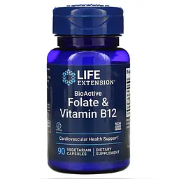 Комплекс витаминов группы В BioActive Folate & Vitamin B12 90 Capsules Life Extension vit0005635