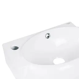 Умивальник Qtap Leo підвісний овальний лівий 430x290x140 мм White + донний клапан PU02O, Білий - мініатюра 5