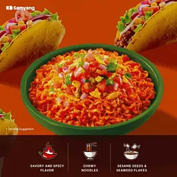 Локшина швидкого приготування Samyang Buldak Taco Chicken Flavor Ramen 135г - мініатюра 5