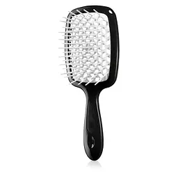 Гребінець щітка для волосся Superbrush Plus Hollow Comb Чорно-білий Черно-белый 86733