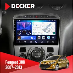 Штатна магнітола Peugeot 308 2007-2013 Black Decker D9-006 4x64, 4G Decker (НФ-00004988)