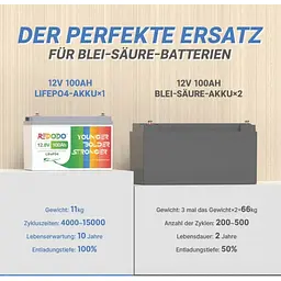 Акумулятор Redodo 1280Wh LiFePO4 (12V 100Ah) - мініатюра 5