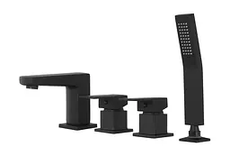 Змішувач для ванни Corsan Ango black mat на борт ванни CMB3027BL Чорний матовий