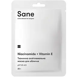 Маска для обличчя Sane з ніацинамідом та вітаміном Е тканинна 20 г
