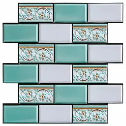 Декоративна плитка Sticker Wall ПВХ на самоклейці 300х300х5мм М'ятна СПП-505 SW-00001139