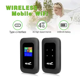 Портативний Wi-Fi модем Mobile Router PH312-E LCD 2.4ГГц, 4G LTE роутер Black (18660) - мініатюра 4