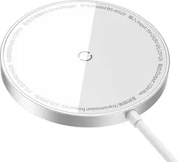 Бездротовий зарядний пристрій Baseus Simple Mini3 Magnetic Wireless Charger 15W Silver (CCJJ040012) [90318] - мініатюра 2