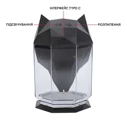 Зволожувач повітря, аромадифузор портативний Kinscoter Guardian Wolf SH-L162 650 мл, Black - мініатюра 14