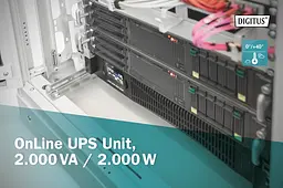 Digitus Джерело безперебійного живлення (ДБЖ) Online, 2000VA/2000W, LCD, 8xC13, RJ45, RS232, USB, Rack/Tower - мініатюра 7