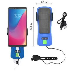 Велосипедний ліхтар QX-Q21-T6+COB + тримач для телефону + microUSB + TypeC + 4 режими - мініатюра 3