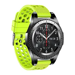 Силіконовий double перфорований ремінець Watchbands для Samsung Galaxy Watch 3 45mm зелений ширина кріплення 22мм (WB009DUBLEPERFGREEN345) - мініатюра 2