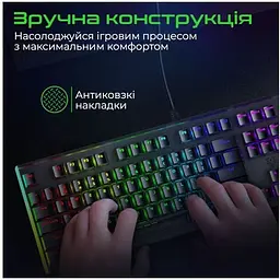 Клавіатура дротова Vertux Comando USB Black (comando.black) - мініатюра 3