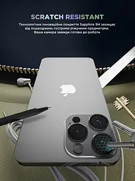 Захисне скло для камери Apple iPhone 16 Pro/16 Pro Max, Supreme BI, прозорий колір, з рамкою, глянцеве скло для захисту лінз, протиударне, прозоре, з клейовим шаром по контуру, не впливає на якість фото, ArmorStandart (ARM79422) - мініатюра 5