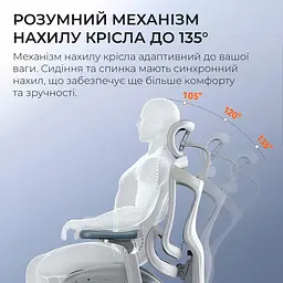 Офісне крісло Sihoo DORO C300 Pro Mesh White with footrest (DORO-C300-PRO-M102-JT) - мініатюра 13