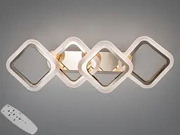 Люстра стельова LED Diasha HA8160/2+2G, 60W, 3200K-6500K, золото, геометричний дизайн для дому