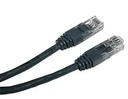 Патч-корд 1.5 м, UTP, чорний, Cablexpert, Cat.5e, CCA, PVC (PP12-1.5M/BK)