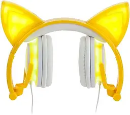 Навушники UFT BL108 Yellow з котячими вушками та підсвіткою - мініатюра 2