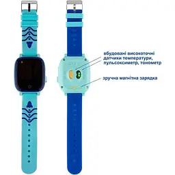 Дитячий водонепроникний смарт-годинник AmiGo GO005 4G WIFI Thermometer Blue [59322] - мініатюра 4