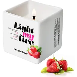 Масажна свічка Love To Love Light My Fire Strawberry (80 мл) - мініатюра 2