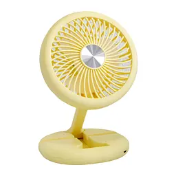 Вентилятор настільний Mini Fan W1646 жовтий, акумуляторний складаний, USB, 2 швидкості - мініатюра 4