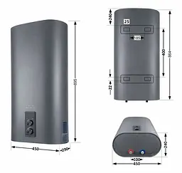 Водонагрівач електричний Thermo Alliance, 2,0 кВт, "сухий" ТЕН, 50 л плоский, вертикальний, прямокутний, сірий (DT50V20GPDD2G) - мініатюра 11