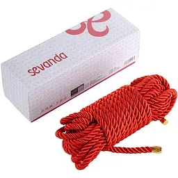 Мотузка для шибарі Lockink Sevanda Shibari Pratice Rope Red, 8 метрів - мініатюра 2