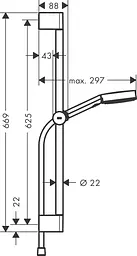 Душовий набір Hansgrohe Pulsify Select Relaxation 105 3jet 65 см Chrome 24160000, Хром - мініатюра 2
